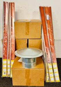 (6) Willgoon 6" Round Galvanized Steel Chimney Caps and 36" Door Draft Stoppers