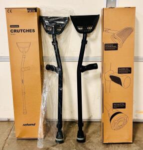 (2) Pairs Of Rehand Underarm Crutches (RH1401) 43"-60"