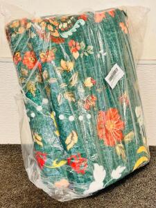 Vintage Style Green Floral Washable Area Rug (6'x9')