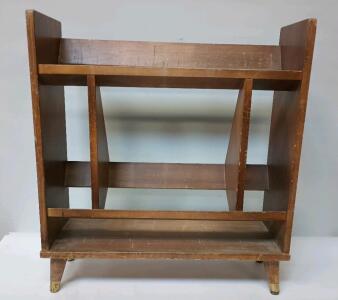 Wooden Book Case With Angeled Shelves L=25" W=8 1/4" H=28"