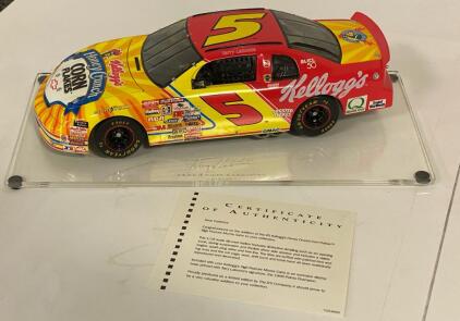 1997 ERTL Prestige Series 1/18 Scale Die-Cast Chevrolet Monte Carlo Stock Car Featuring NASCAR Driver Terry Labonte, With Glass Display Plate And Certificate Of Authenticity