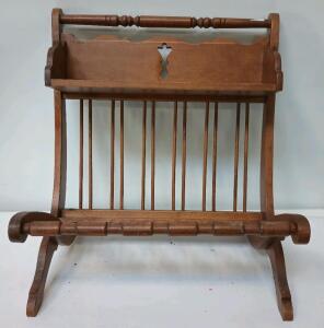 Vintage Wooden Magazine Rack