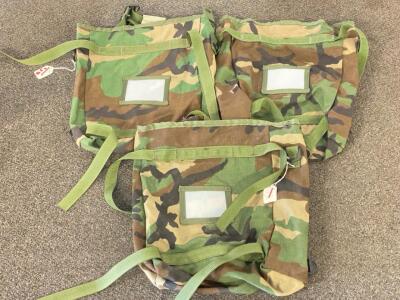 (3) Genuine US Military Issued MOLLE II Radio Pouches In Woodland Camouflage