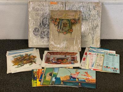 Vintage Sheet Music, (1) Autographed, Calender And Cartoon Prints And More