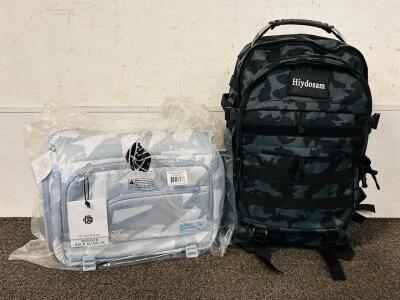 Hiydosam Camo Backpack and Ranger DSLR Sling Bag (White/ Gray)