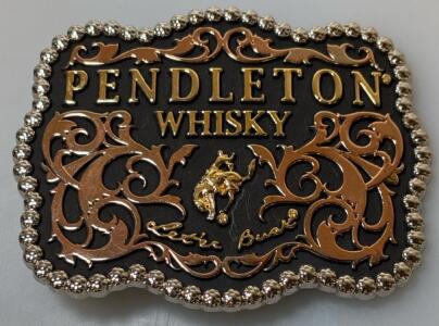 Montana Silversmiths Pendleton Whisky Belt Buckle Western Trophy Style Gold/Silver, Fits 1.5" Belt
