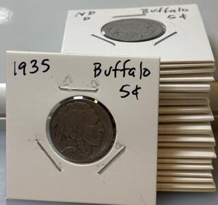 (20) Indian Head Buffalo Nickel