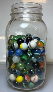 Jar Full Of Vintage Marbles (100+)