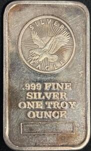 SilverEagle Troy 1oz .999 Fine Silver Bar