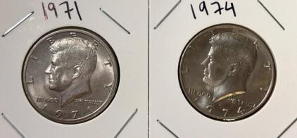 (2) John F. Kennedy Half Dollar Coins