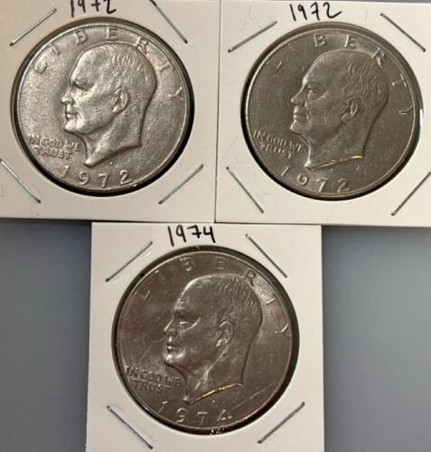 (3) Eisenhower One Dollar Coins