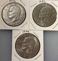 (3) Eisenhower One Dollar Coins