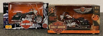 Maisto 1:18 Scale Harley-Davidson Die-Cast Motorcycle Model And Harley Davidson Maisto 1/18 Scale Diecast Harley-Davidson 2003 Road King Classic Motorcycle Model