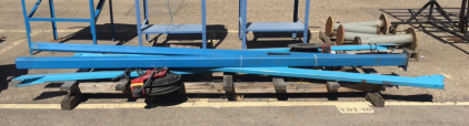 Pallet of Steel Beams and Hose Reels