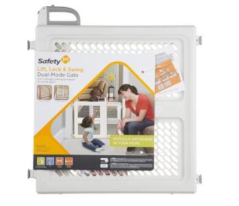 Safety 1st Baby Gates for Doorways, Pressure Mount Lift, Lock and Swing, Dog Gates, Hardware Gate for Stairs, Fits 28"-42" Wide