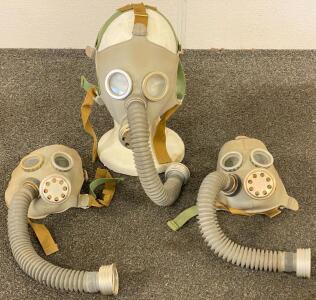 (3) Vintage Soviet-Era GP-5 Child Gas Masks