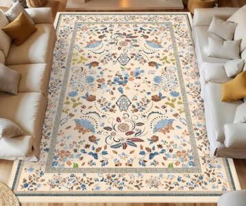Vintage Style Peach Base Floral Area Rug 9'x12'- New In Box