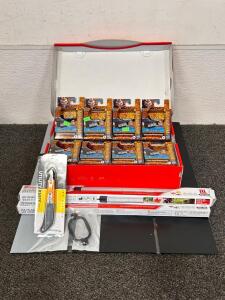 Box Of Transformers Rise Of The Beasts Action Figures "Barricade", Utility Knife, and LED Color Changing Diving Lamp For Fresh and Saltwater Aquariums