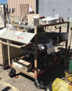Rolling Shop Cart W/ Assorted Parts