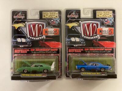 (2) Vintage M2 Machines 1:64 Scale Diecast Muscle Cars In Packaging