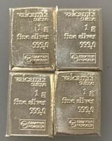 (4) Valcambi Suisse 1G 999.0 Fine Silver Bars