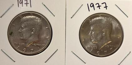 (2) John F. Kennedy Half Dollar Coins