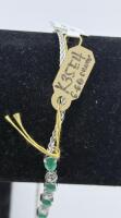 Sterling Silver Tennis Bracelet, 2.14ct Pear Emeralds, 6.66g, Model K35E4, Serial BR007831 - 5