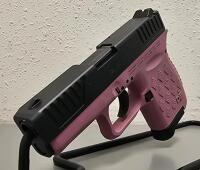 Diamondback DB9 9mm Pistol, Pink Frame, Black Slide, 3" Barrel, Serial YF3169, Galco Holster - 5