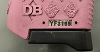 Diamondback DB9 9mm Pistol, Pink Frame, Black Slide, 3" Barrel, Serial YF3169, Galco Holster - 10