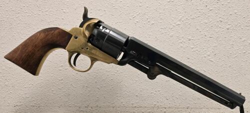Pietta 1851 Navy Brass Frame .44 Cal Black Powder Percussion Revolver, 8&rdquo; Barrel, Serial 648013