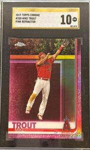 2019 Topps Chrome Mike Trout #200 Pink Refractor SGC 10 Pristine Los Angeles Angels