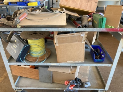 Rolling Cart of Assorted tools