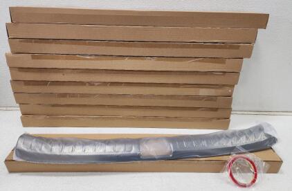 (10) Stainless Steel / Carbon Fiber Textured Finish - Inside Rear Bumper Sill Plate Protector Panel For Honda Civic 2012-24