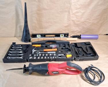 (1) Hyper Tough Reciprocating Saw & Assorted Hand Tools