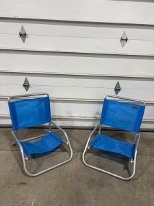 (2) Blue Lounge Chairs