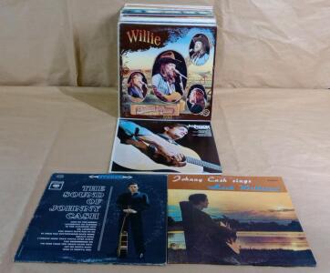 (50+) Vinal Records Including Johny Cash & Willie Nelson
