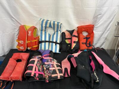 Assorted Life Jackets & Wetsuit