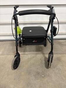 Nova STAR Rollator Walker, Lock & Lift, Hand Brake, Under-Seat Storage