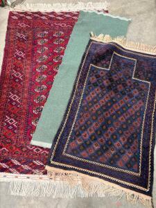 (2) Assorted Rugs (1) Blanket