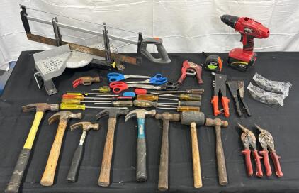 Skil 18V Cordless Drill, Stanley Miter Box, 20+ Hand Tools