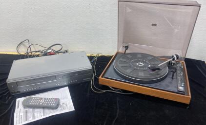 Magnavox DVD/VHS Player ( Powers On ) / BIC Turntable
