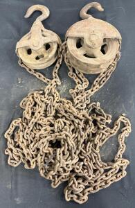 Block and Tackle Pulley System, D. Round & Son, 2 Pulleys, Cleveland, Ohio
