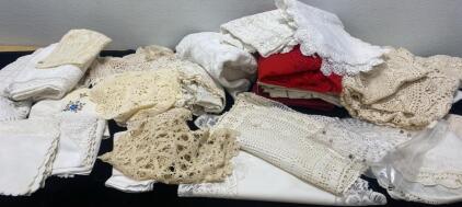 Beautiful Lot of Doilies and Fancy Runners