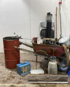 Wheel Barrel ( Flat Tire-Briken Handle) - Metal Barrel-Ryobi Fishing Pole - A Lot