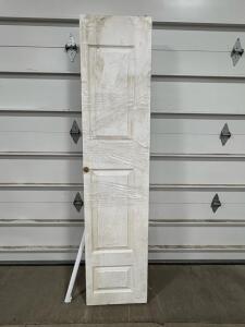 White Louver Door with Roller Track & Hardware Kit & 3M Flip Chart, 25"x30", 30 Sheets, Adhesive Backing