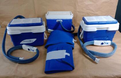 (3) IceMan Cold Therapy Units W/AC Adapters & (2) Cold Therapy Pads
