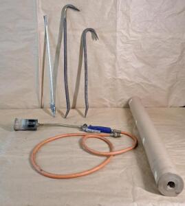 (1) Propane Torch, (1) Air Wand, (2) Crowbars & (1) Roll Of 35" Wide Floor Paper