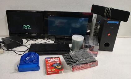 (1) Vintage Interex Surge Slayer PCS-210TF, (1) 20" Coby TV w/Built in DVD Player, (1) 26" Sony TV w/ TV Stand, & Much More!