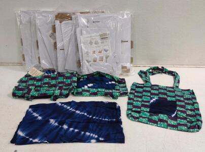 (4) DIY Cardboard 2-Teir Shelf w/ Side Pocket & Box Full of Mother's Day Gift Scarfs (Assorted Colors)