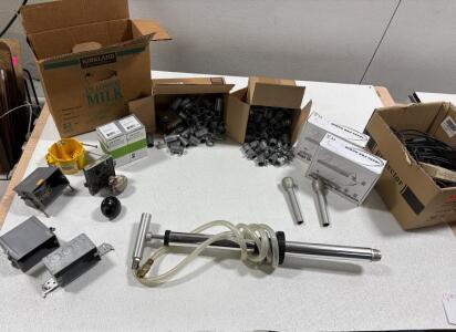 Mixed Lot: Electrical Conduit Fittings, Junction Boxes, Cables, and Condenser Microphones, Heavy-Duty Industrial Plug & More
